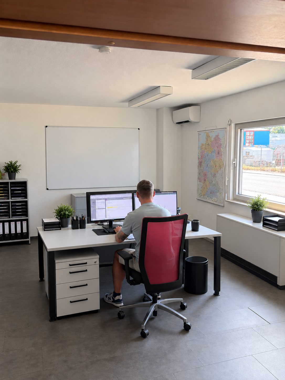 Arbeitsplatz in der Disposition von Knobloch Spedition & Logistik
